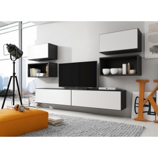 Cama living room furniture set ROCO 3 (2xRO3+2xRO4+2xRO1) black/black/white
