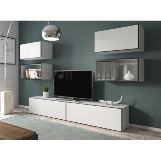 Cama living room furniture set ROCO 3 (2xRO3+2xRO4+2xRO1) white/black/white