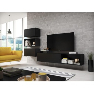 Cama living room furniture set ROCO 4 (RO1+2xRO3+2xRO4) black/black/black