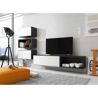 Cama living room furniture set ROCO 4 (RO1+2xRO3+2xRO4) black/black/white