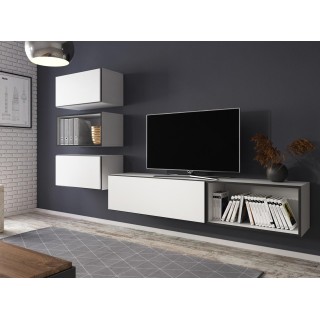 Cama living room furniture set ROCO 4 (RO1+2xRO3+2xRO4) white/black/white