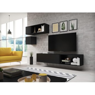 Cama living room furniture set ROCO 5 (RO1+2xRO4+2xRO5) black/black/black