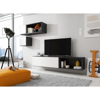 Cama living room furniture set ROCO 5 (RO1+2xRO4+2xRO5) black/black/white