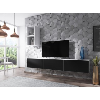 Cama living room furniture set ROCO 7 (3xRO3 + 2xRO6) white/white/black