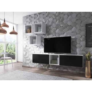 Cama living room furniture set ROCO 8 (2xRO3 + 4xRO6) white/white/black