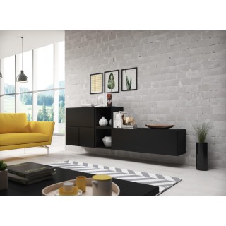 Cama living room furniture set ROCO 9 (RO1+RO3+2xRO6+2xRO5) black/black/black