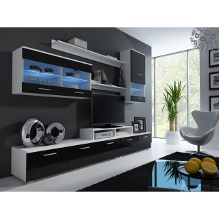 Cama storage cabinets set LOGO II 250/42/190 white/black gloss