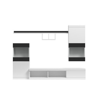 Cama storage cabinets set NICK 220/41/190 white matte/black gloss