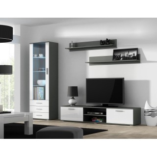 SOHO 1 set (RTV180 cabinet + S1 cabinet + shelves) Gloss grey/white