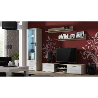 SOHO 1 set (RTV180 cabinet + S1 cabinet + shelves) Sonoma Oak / White gloss