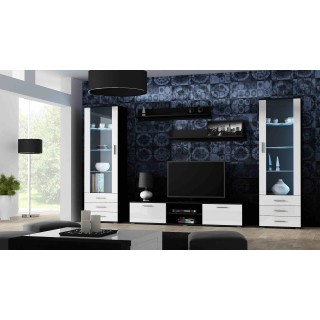 SOHO 4 set (RTV180 cabinet + 2x S1 cabinet + shelves) Black/White gloss