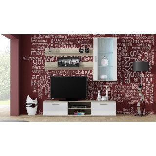 SOHO 5 set (RTV180 cabinet + wall unit + shelves) Sonoma oak / glossy white
