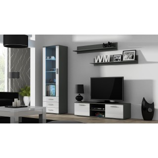 SOHO 7 set (RTV140 cabinet + S1 cabinet + shelves) Grey / White glossy