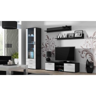 SOHO 7 set (RTV140 + S1 cabinet + shelves) Black / White gloss