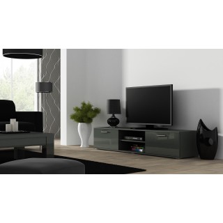 SOHO 1 set (RTV180 cabinet + S1 cabinet + shelves) Grey/Gloss grey