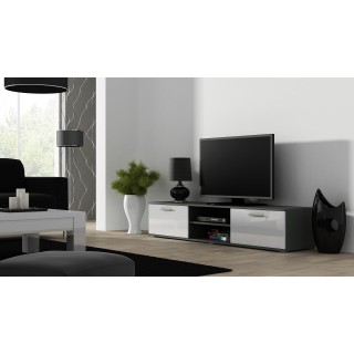 SOHO 8 set (TV180 cabinet + S6 + shelves) Grey / White glossy