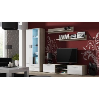 SOHO 8 set (RTV180 cabinet + S6 + shelves) Sonoma oak / White gloss