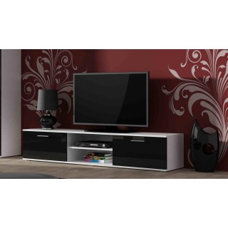 SOHO 5 set (TV180 cabinet + Wall unit + shelves) White/Black gloss
