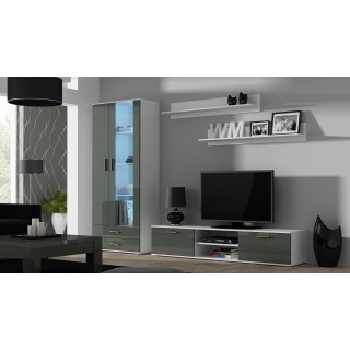 SOHO 8 set (RTV180 cabinet + S6 + shelves) White / Gloss grey