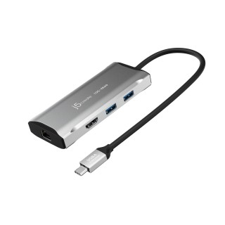 j5create JCD392 4K60 Elite USB-C® 10Gbps Travel Dock, Space Grey