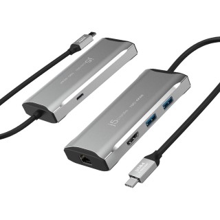 j5create JCD392 4K60 Elite USB-C® 10Gbps Travel Dock, Space Grey
