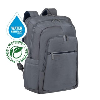 RIVACASE 7569 Laptop Backpack 17.3" Alpendorf ECO, grey, waterproof material, eco rPet, pockets for smartphone, documents, accessories, side pocket for bottle