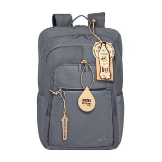 RIVACASE 7569 Laptop Backpack 17.3" Alpendorf ECO, grey, waterproof material, eco rPet, pockets for smartphone, documents, accessories, side pocket for bottle