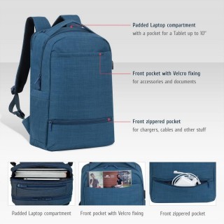 Rivacase 8365 notebook case 43.9 cm (17.3") Backpack Blue