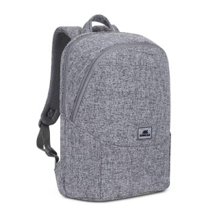 RIVACASE Anvik 15.6" laptop backpack, 15L, gray, waterproof fabric, pockets for 10.5" tablet, smartphone, documents, accessories, bottle
