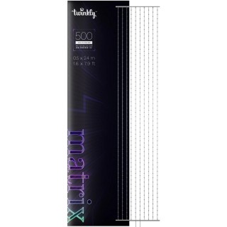 Twinkly Matrix - 500 RGB LED Pearl-shaped lights, clear wire, 1.7x7.8ft F-plug type