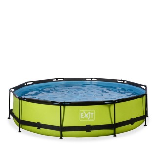 EXIT Lime pool ø360x76cm with filter pump - green Framed pool Round 6125 L