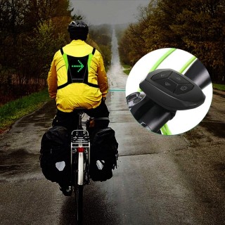 Maclean MCE420 High Visibility Vest Backpack Safety LED Indicator Light USB Rechargeable Remote Control Adjustable Direction Indicators Remote control Running Cycling USB Rechargeable Universal size