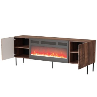 ART DECO EF RTV cabinet + fireplace 190.5x40x68.9 walnut
