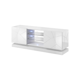 Cama TV cabinet QIU 160 MDF white gloss/white gloss