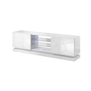 Cama TV cabinet QIU 200 MDF white gloss/white gloss