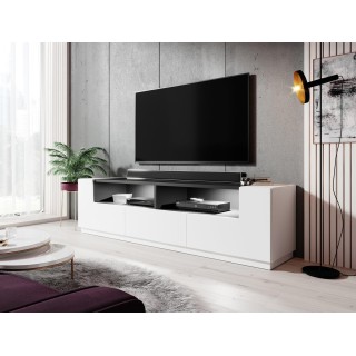 Cama TV cabinet RTV LAS VEGAS 180cm white/white gloss + black