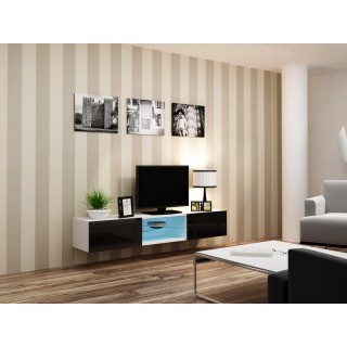 Cama TV stand VIGO GLASS 30/180/40 white/black gloss