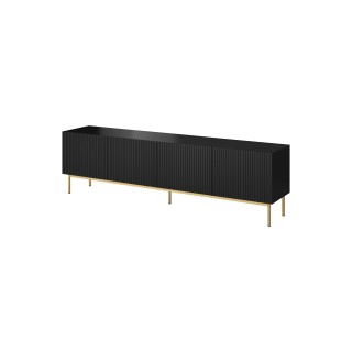 PAFOS RTV cabinet on golden steel frame 200x40x60 cm matte black