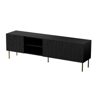 RTV JUNGLE cabinet 190x40.5x59.5 black matt + golden legs
