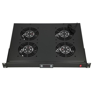 Extralink 19\" RACK MOUNT FAN PANEL (4 FANS) WITH THERMOSTAT