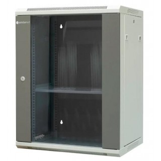 EMITERNET Separate hanging cabinet 19" 15U, sheet metal/glass door, 600×450×770mm width/depth/height EM/AP6415