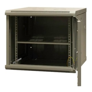 EMITERNET Separate hanging cabinet 19'' 9U, unassembled, sheet metal/glass door, 600x600x500mm width/depth/height. EM/AS6609X