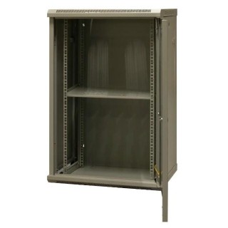 EMITERNET Single-wall hanging cabinet 19'' 18U, unassembled, sheet metal/glass doors, 600x450x910mm width/depth/height. EM/AS6418X