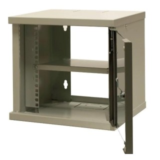 EMITERNET Single hanging cabinet 10'' 6U, sheet metal/glass doors, 315×310x330mm (width/depth/height) EM/SOHO-6U
