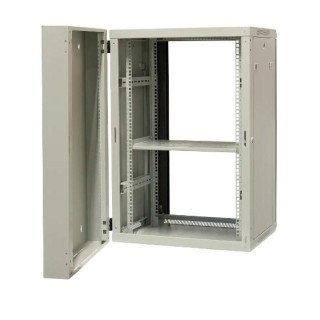 EMITERNET Split hanging cabinet 19" 18U, sheet metal/glass doors, 600×550×910mm width/depth/height EM/AH6518