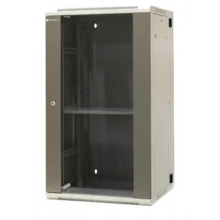 EMITERNET Split hanging cabinet 19" 22U, sheet metal/glass doors, 600×550×1083mm width/depth/height EM/AH6522