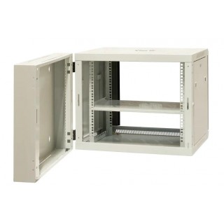 EMITERNET Split hanging cabinet 19" 9U, sheet metal/glass doors, 600×550×500mm width/depth/height EM/AH6509
