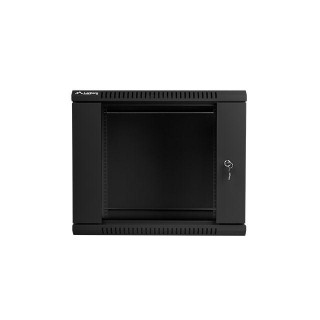 Lanberg wall-mounted installation rack cabinet 19'' 9U 600x600mm black (glass door)