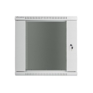 Lanberg wall-mounted installation rack cabinet 19'' 12U 600x600mm gray (glass door)