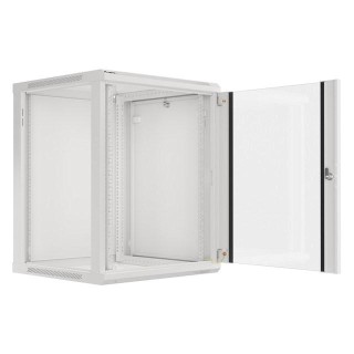 Lanberg wall-mounted installation rack cabinet 19'' 15U 600x600mm gray (glass door)